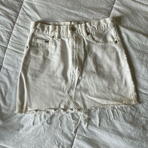 White denim / jean mini skirt